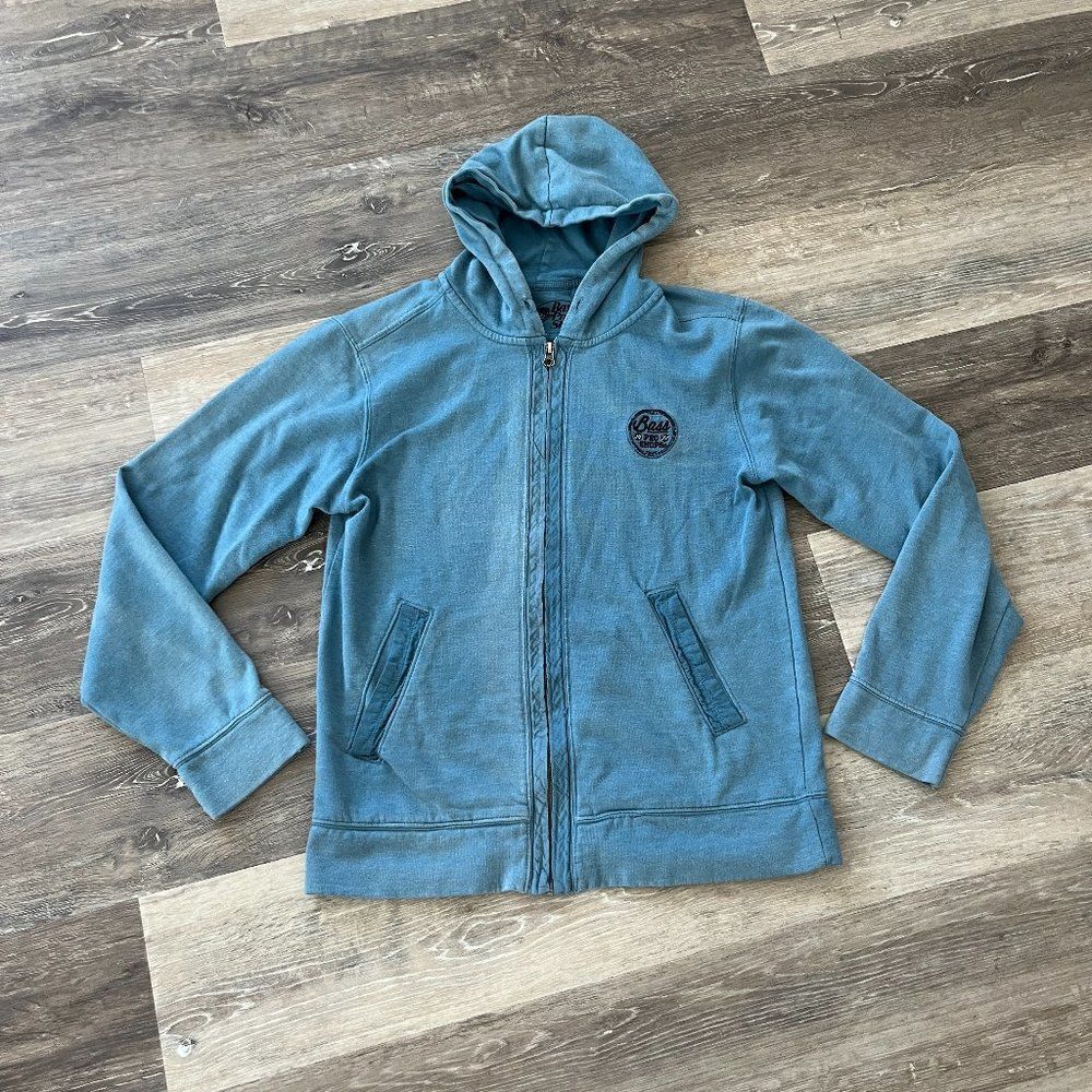 Bass Pro Shops Sweatshirt Blue Hoodie Full Zip Size Medium